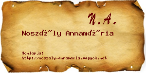 Noszály Annamária névjegykártya